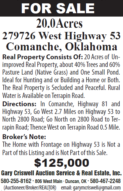 279726 West Highway 53, Comanche, OK